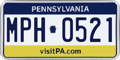 PA license plate MPH0521