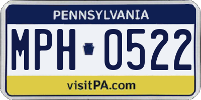 PA license plate MPH0522