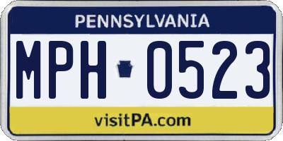 PA license plate MPH0523