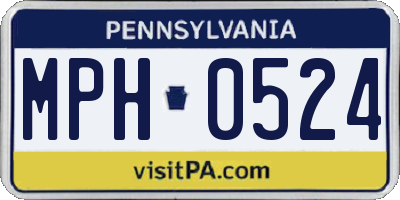 PA license plate MPH0524