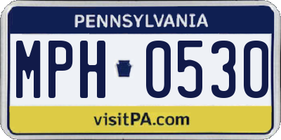 PA license plate MPH0530