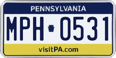 PA license plate MPH0531