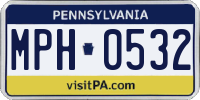 PA license plate MPH0532