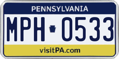 PA license plate MPH0533