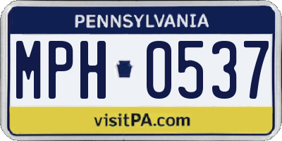 PA license plate MPH0537