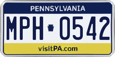 PA license plate MPH0542