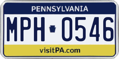 PA license plate MPH0546