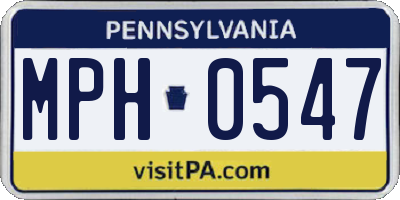 PA license plate MPH0547