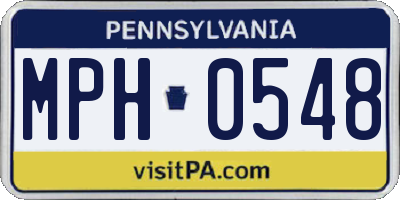 PA license plate MPH0548