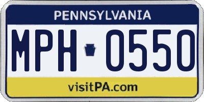 PA license plate MPH0550