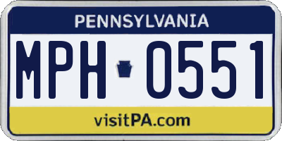 PA license plate MPH0551