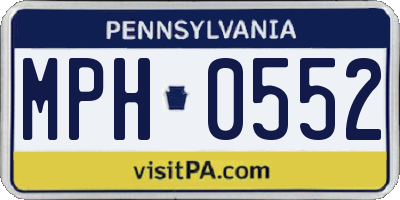 PA license plate MPH0552