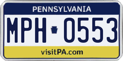 PA license plate MPH0553
