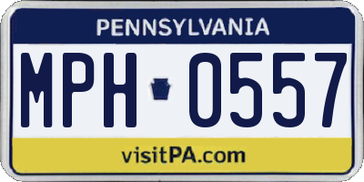 PA license plate MPH0557