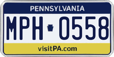 PA license plate MPH0558