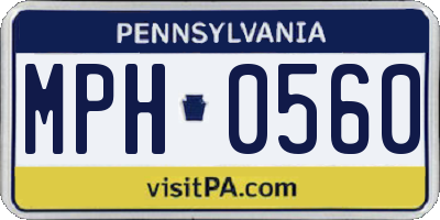 PA license plate MPH0560