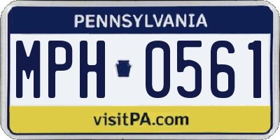 PA license plate MPH0561