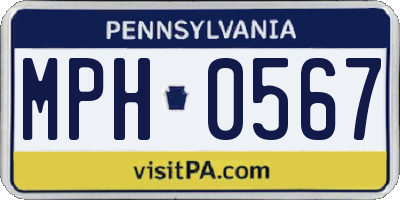 PA license plate MPH0567