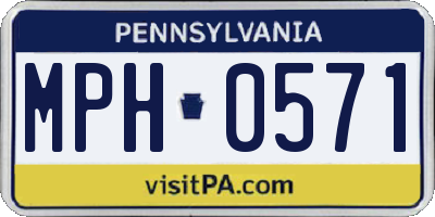 PA license plate MPH0571