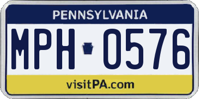 PA license plate MPH0576