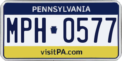 PA license plate MPH0577