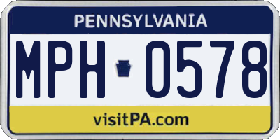 PA license plate MPH0578
