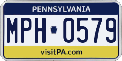 PA license plate MPH0579