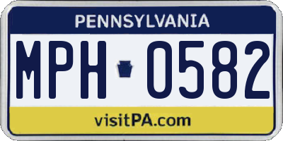 PA license plate MPH0582