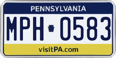 PA license plate MPH0583
