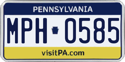 PA license plate MPH0585