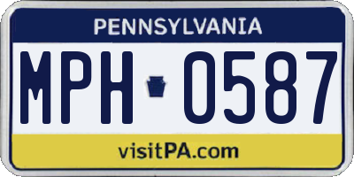 PA license plate MPH0587