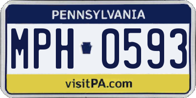 PA license plate MPH0593