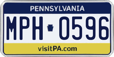 PA license plate MPH0596