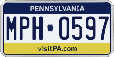 PA license plate MPH0597