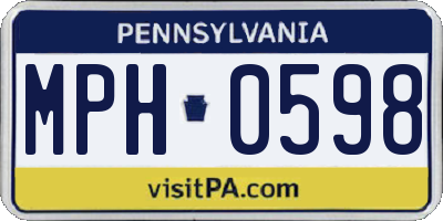 PA license plate MPH0598