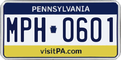 PA license plate MPH0601