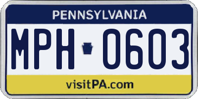 PA license plate MPH0603