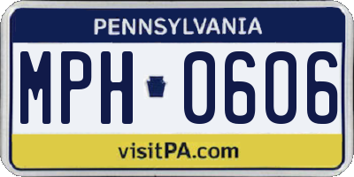 PA license plate MPH0606