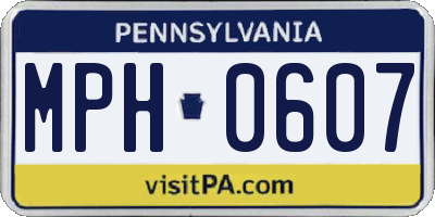 PA license plate MPH0607