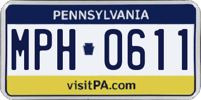 PA license plate MPH0611