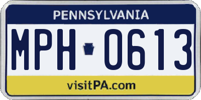 PA license plate MPH0613