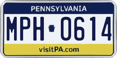 PA license plate MPH0614