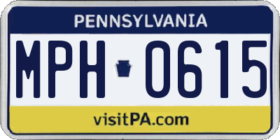 PA license plate MPH0615