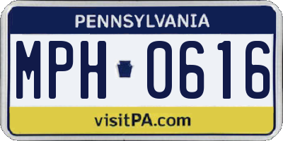 PA license plate MPH0616