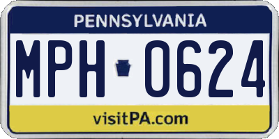 PA license plate MPH0624
