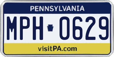 PA license plate MPH0629