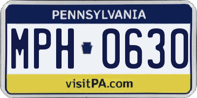PA license plate MPH0630