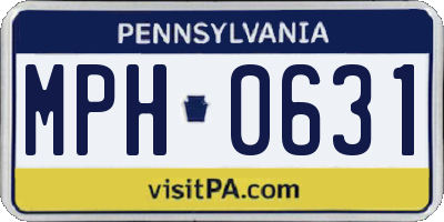 PA license plate MPH0631