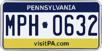 PA license plate MPH0632