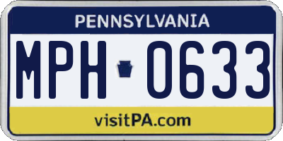 PA license plate MPH0633